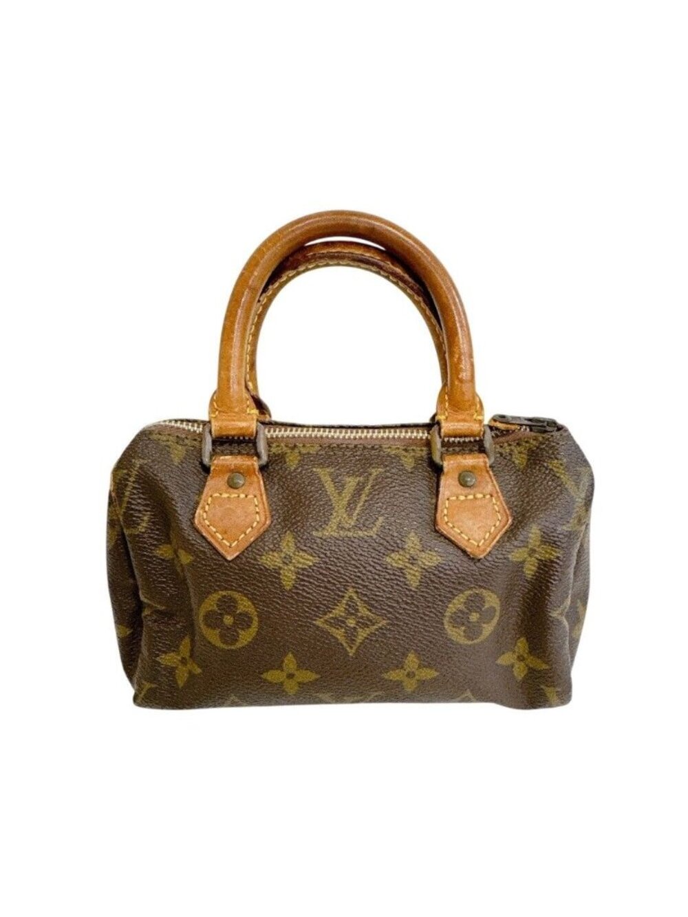 Louis Vuitton Mini Speedy Monogram Canvas Handbag Brown
